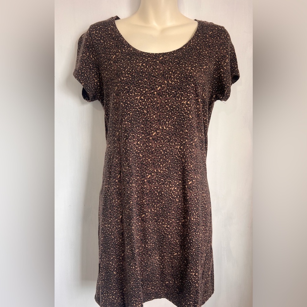 Sanctuary Social Standards Tiny Cheetah Print Tee Shirt Dress Size Small